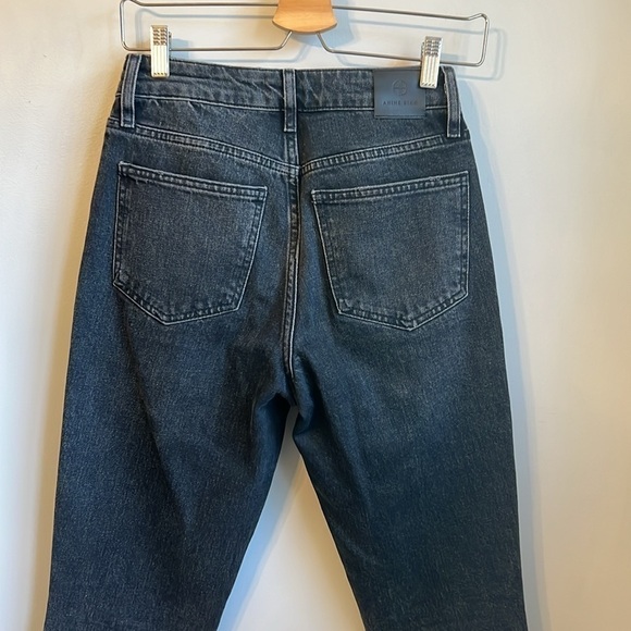Anine Bing Frida High Rise Button Fly Straight Leg Jeans in Charcoal Black SZ 26 - Picture 7 of 8